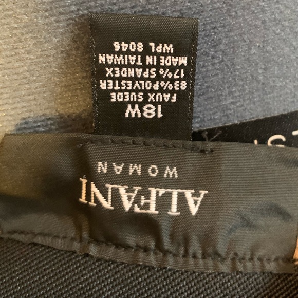 Gray faux-suede knee length A-line skirt - Picture 3 of 4